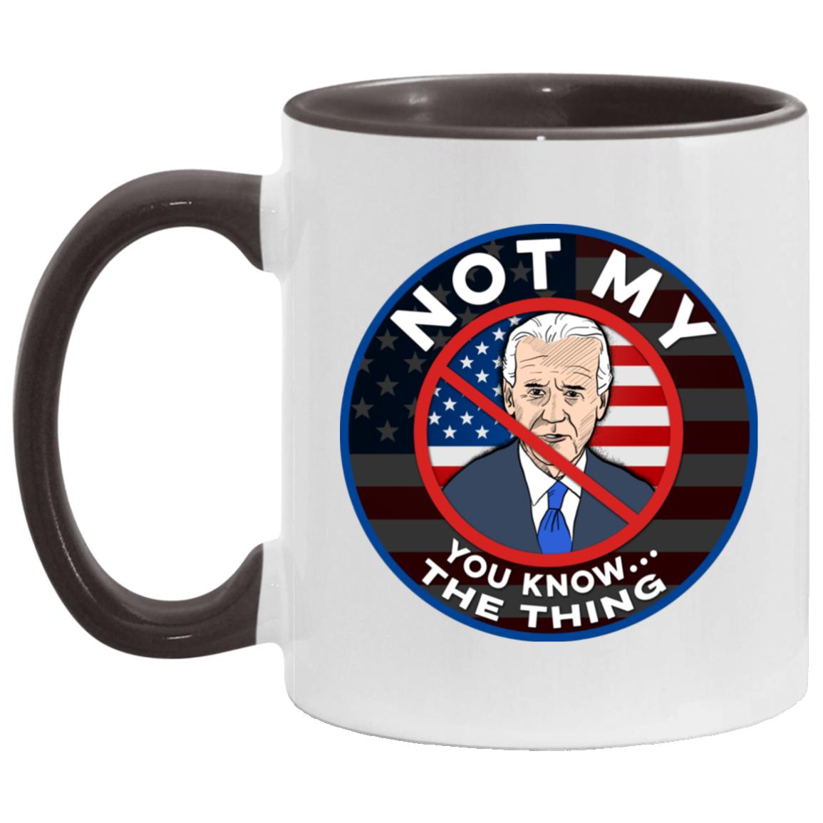 Not My Accent Mug, White/Black, 11 oz. Accent Mug