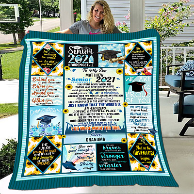 Alternative view of Personalized to My Son Senior 2021 You Were Born when The World Fleece Blanket - Mink Blanket