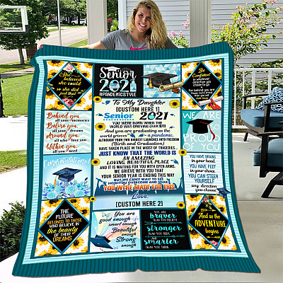 Alternative view of Personalized to My Daughter Senior 2021 You Were Born when The World Fleece Blanket - Mink Blanket