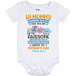 Personalized Hi, White, Baby Onesie - 12 Month