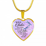 You Will Always Be The Sister Of My Soul Heart Pendant Necklace - Necklaces For Your Sister - Heart Luxury Necklace (Gold Plated)