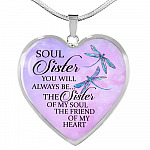 You Will Always Be The Sister Of My Soul Heart Pendant Necklace - Necklaces For Your Sister - Heart Luxury Necklace (Silver)