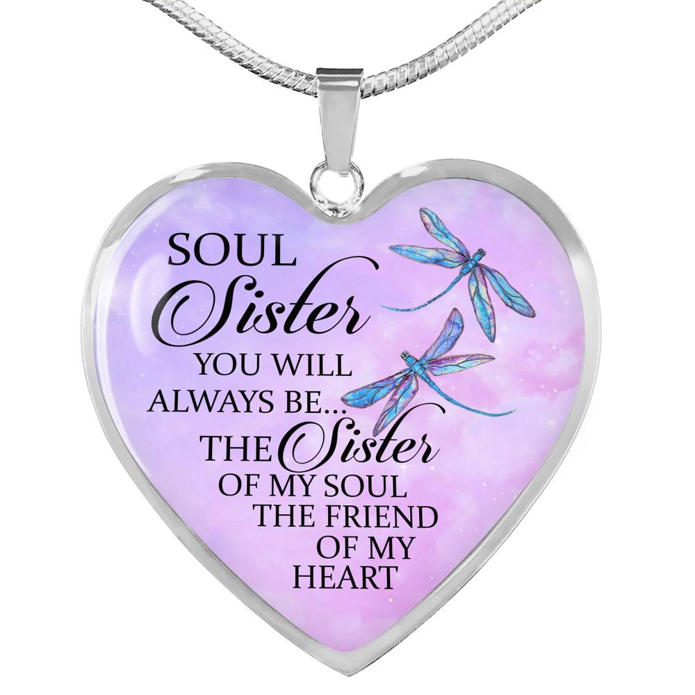 You Will Always Be The Sister Of My Soul Heart Pendant Necklace - Necklaces For Your Sister - Heart Luxury Necklace (Silver)