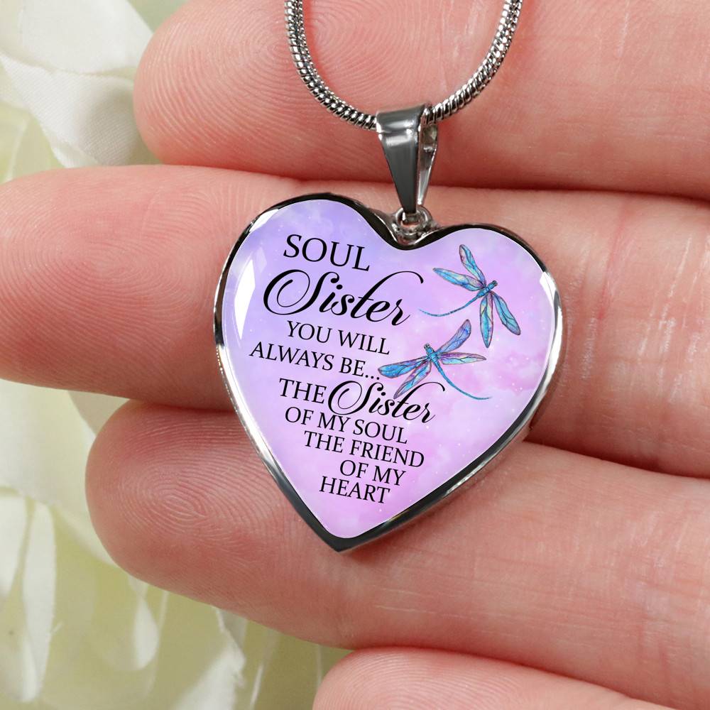 You Will Always Be The Sister Of My Soul Heart Pendant Necklace - Necklaces For Your Sister - Heart Luxury Necklace (Silver)