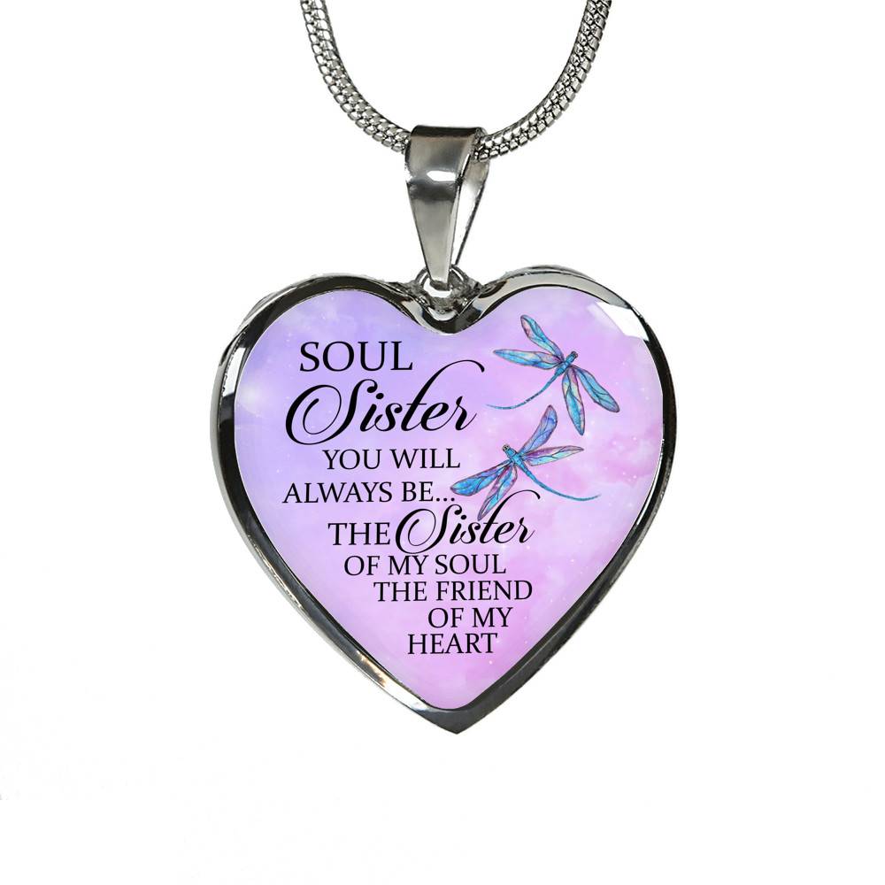 You Will Always Be The Sister Of My Soul Heart Pendant Necklace - Necklaces For Your Sister - Heart Luxury Necklace (Silver)