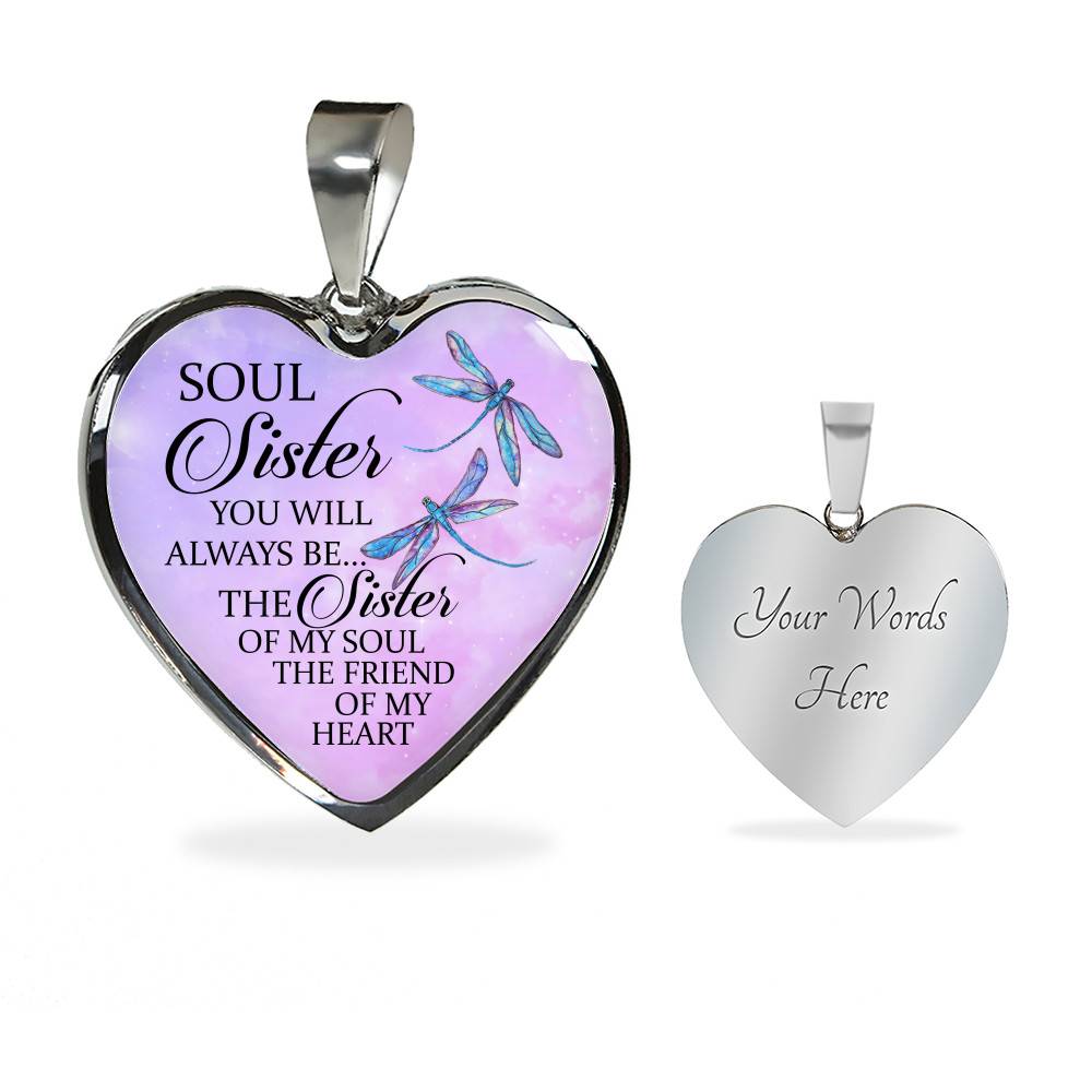 You Will Always Be The Sister Of My Soul Heart Pendant Necklace - Necklaces For Your Sister - Heart Luxury Necklace (Silver)
