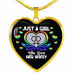 Just A Girl Who Loves Her Wifey Heart Pendant Necklace - Lesbian Wife Gift - Heart Luxury Necklace (Gold Plated) Just A Girl Who Loves Her Wifey Heart Pendant Necklace - Lesbian Wife Gift - Heart Luxury Necklace (Gold Plated)