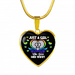 Just A Girl Who Loves Her Wifey Heart Pendant Necklace - Lesbian Wife Gift - Heart Luxury Necklace (Gold Plated) Just A Girl Who Loves Her Wifey Heart Pendant Necklace - Lesbian Wife Gift - Heart Luxury Necklace (Gold Plated)