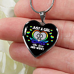 Just A Girl Who Loves Her Wifey Heart Pendant Necklace - Lesbian Wife Gift - Heart Luxury Necklace (Silver) Just A Girl Who Loves Her Wifey Heart Pendant Necklace - Lesbian Wife Gift - Heart Luxury Necklace (Silver)