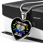 Just A Girl Who Loves Her Wifey Heart Pendant Necklace - Lesbian Wife Gift - Heart Luxury Necklace (Silver) Just A Girl Who Loves Her Wifey Heart Pendant Necklace - Lesbian Wife Gift - Heart Luxury Necklace (Silver)