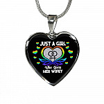 Just A Girl Who Loves Her Wifey Heart Pendant Necklace - Lesbian Wife Gift - Heart Luxury Necklace (Silver) Just A Girl Who Loves Her Wifey Heart Pendant Necklace - Lesbian Wife Gift - Heart Luxury Necklace (Silver)
