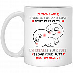 Personalized I Adore You And Love Ev, White, 11 oz. White Mug Personalized I Adore You And Love Ev, White, 11 oz. White Mug