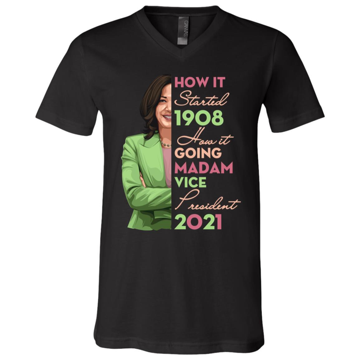 How it 2021 tee, Black, V-Neck T-Shirt