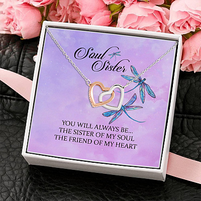You Will Always Be The Sister Of My Soul Interlocking Hearts Pendant Necklace - Necklaces For Your Sister
