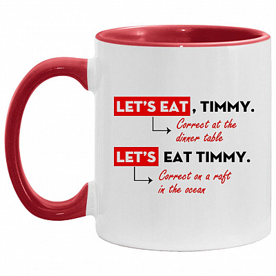 timmy accent mug, White/Red, 11 oz. Accent Mug