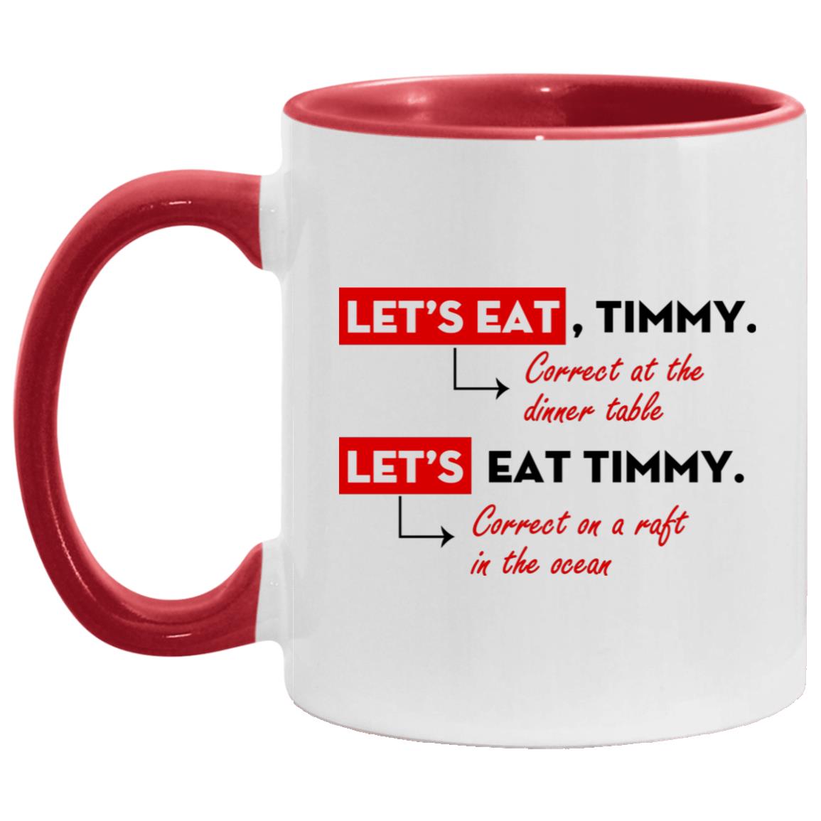 timmy accent mug, White/Red, 11 oz. Accent Mug