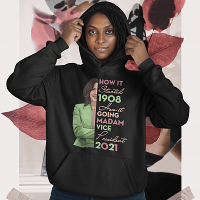 Alternative view of Kamala Harris Aka Sorority 1908 - It Start from 1908 and Going Madame Vice President 2021 Hoodie - Sweatshirt