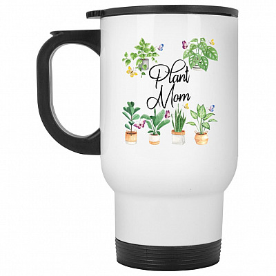 14 oz. White Travel Mug
