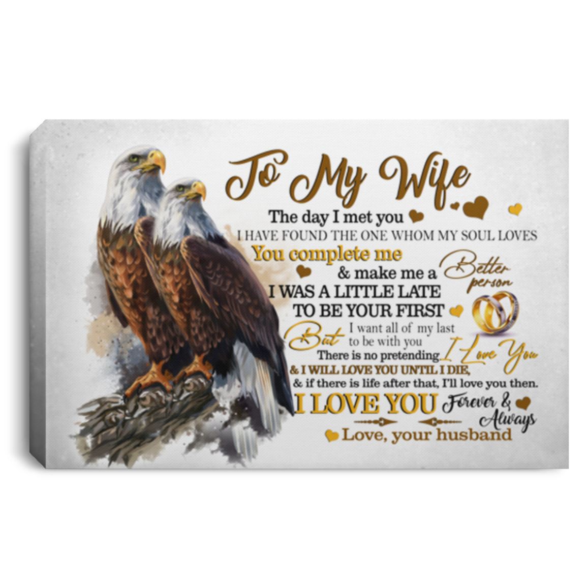 To My Wife Framed Canvas - I Have Found The One Whom My Soul Loves Unframed Poster, White, 0.75'' Framed Canvas