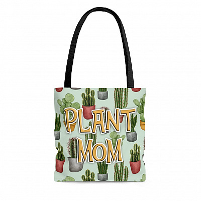 Plant Mom All Over Print Tote Bag - Shoulder Bag - Reusable Grocery Shopping Bag