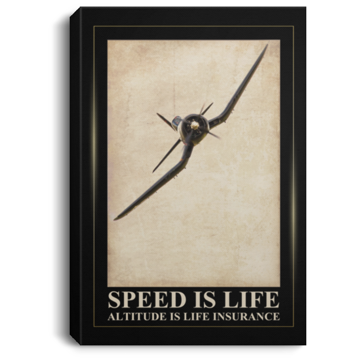 Speed Is Life Altitude Is Life Insurance Framed Canvas - Aviation Unframed Poster, White, 0.75'' Framed Canvas