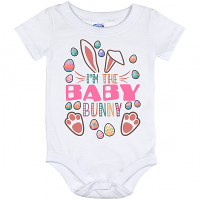 I'm The Baby Bunny Baby Easter Onesie - Baby Toddlers Bodysuit, White, Baby Onesie - 12 Month