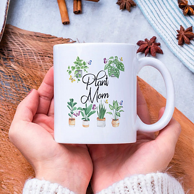 Alternative view of Plant Mom Ceramic Coffee Mug - Beer Stein - Water Bottle - Color Changing Mug