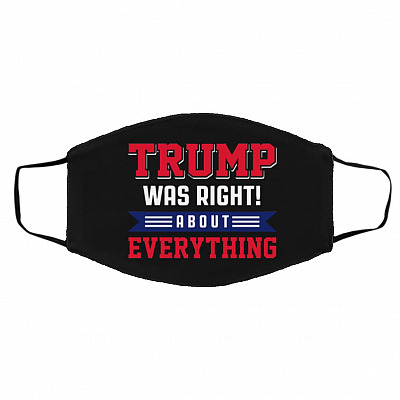 Right Mask, Black, Cloth Face Cover – Medium/Large