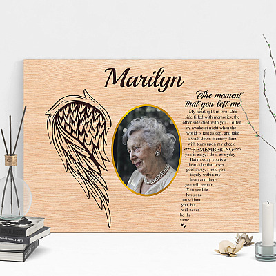 Alternative view of Personalized Custom Photo The Moment That You Left Me Memorial Framed Canvas Prints - Unframed Poster