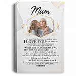 Personalized Photo Mum Gallery Wrapped Framed Canvas Prints - Unframed Poster - Home Decor Wall Art, White, 0.75'' Framed Canvas
