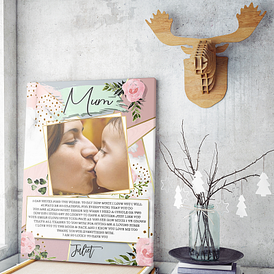 Alternative view of Personalized Photo Mum Poem Gallery Wrapped Framed Canvas Prints - Unframed Poster - Home Decor Wall Art