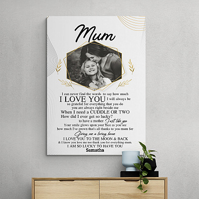 Alternative view of Personalized Photo Mum Gallery Wrapped Framed Canvas Prints - Unframed Poster - Home Decor Wall Art
