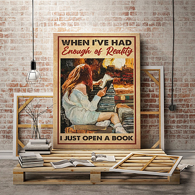 Alternative view of When I've Had Enough Of Reality I Just Open A Book Framed Canvas - Unframed Poster