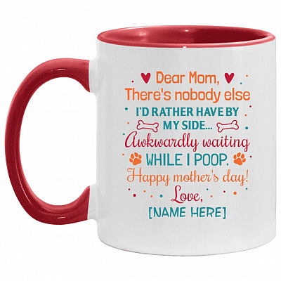 Personalized Accent Mug, White/Red, 11 oz. Accent Mug