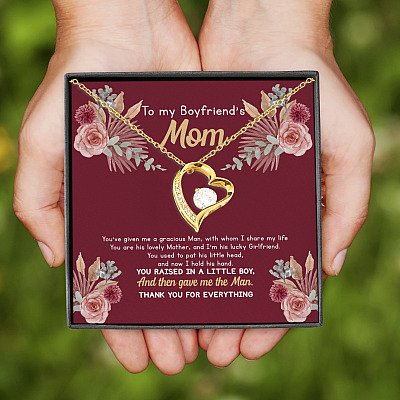 Alternative view of To My Boyfriend's Mom You've Given Me A Gracious Man Forever Love Heart Pendant Necklace - Boyfriend's Mom Gifts