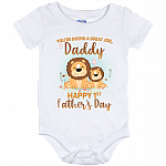 You're Doing A Great Job Daddy Happy 1st Father's Day Baby Onesie - Baby Toddlers Bodysuit, White, Baby Onesie - 12 Month