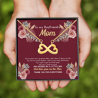 Alternative view of To My Boyfriend's Mom You've Given Me A Gracious Man Infinity Heart Pendant Necklace - Boyfriend's Mom Gifts