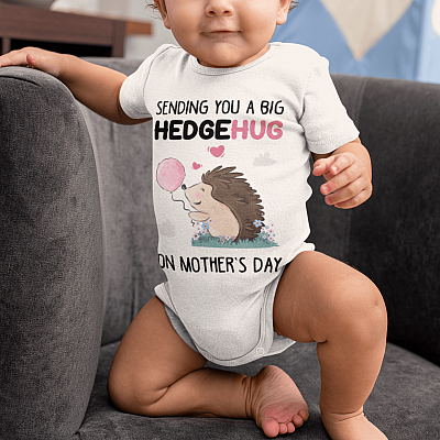 Alternative view of Sending You A Big Hedgehug On Mothers Day Baby Onesie - Baby Infant Bodysuit - Mother Day Onesie