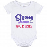 Personalized Strong, White, Baby Onesie - 12 Month