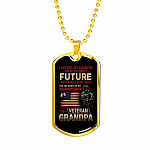 I Served My Country For My Children's Future I Would Fight Again I Am A Veteran Grandpa Dog Tag Pendant Necklace - Dog Tag (Gold Plated)