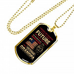 I Served My Country For My Children's Future I Would Fight Again I Am A Veteran Grandpa Dog Tag Pendant Necklace - Dog Tag (Gold Plated)