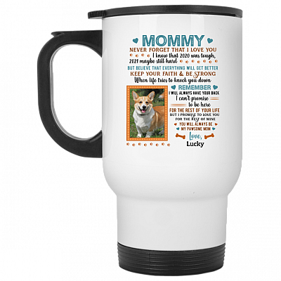 14 oz. White Travel Mug