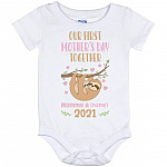 Personalized Our First Mother's Day, White, Baby Onesie - 12 Month