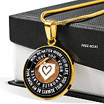 Mom No Matter Where I Go Where I Go In Life You Will Always Be My Home Base Baseball Mom Circle Pendant Necklace - Circle Luxury Necklace (Gold Plated)