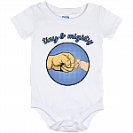 Tiny And Mighty Baby Onesie - Baby Infant Bodysuit - Matching Shirt With Tiny And Mighty Baby Onesie, White, Baby Onesie - 12 Month