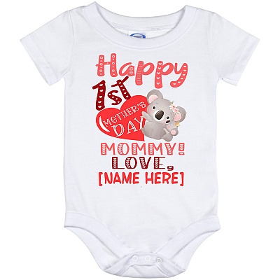 Alternative view of Personalized Koala Happy 1st Mother's Day Mommy Baby Onesie - First Mother's Day Baby Infant Bodysuit