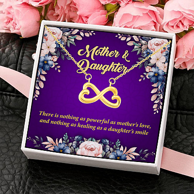 Alternative view of Mothers Day Jewelry Mother Daughter Love Infinity Heart Pendant Necklace - Mother Daughter Pendant