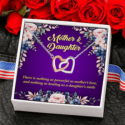 Mothers Day Jewelry Mother Daughter Love Interlocking Heart Pendant Necklace - Mother Daughter Pendant