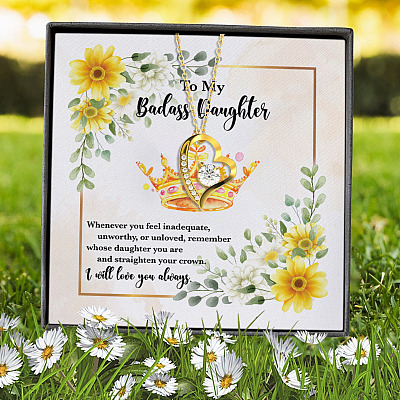 To My Badass Daughter Whenever You Feel Inadequate Forever Love Pendant Necklace