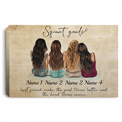 Personalized Best Friends Make the Good Times Better Framed Canvas - Gift for Best Friends Forever Unframed Poster, White, 0.75'' Framed Canvas